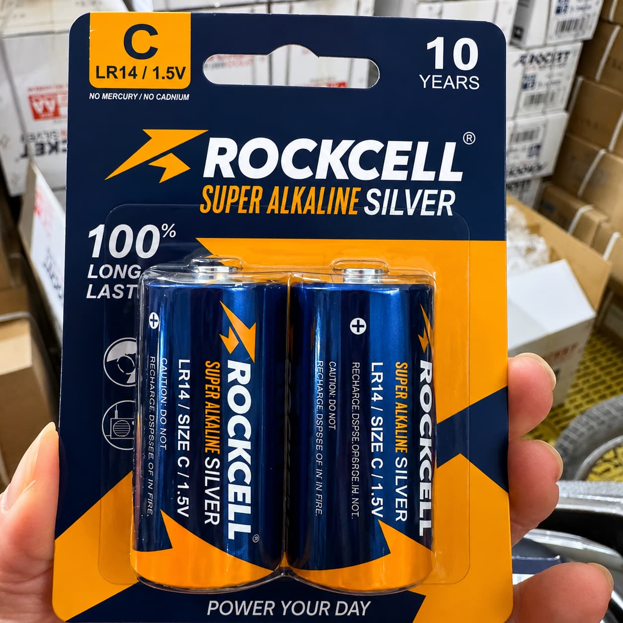 PIN ROCKCELL SILVER ALKALINE LR14-2B