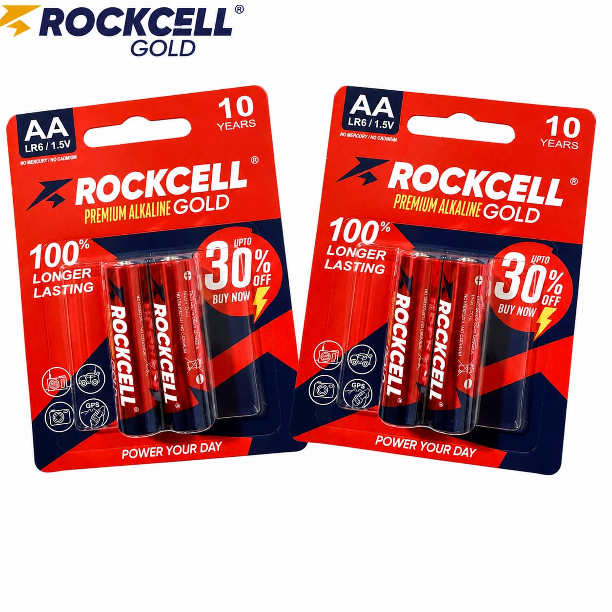 ROCKCELL Gold ALKALINE AA LR6-2B Đỏ